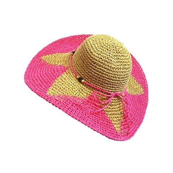 Wide Brim Floppy Hat With Starfish Print - Picture 6 of 9